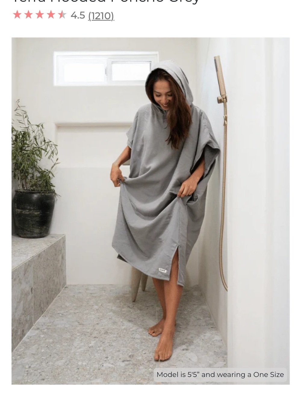 Sand Cloud Hooded Swim Cover-Up Poncho Grey